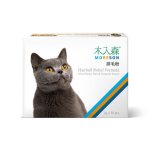 [木入森 MORESON] 貓用 排毛粉貓草風味/芝士味/鮮蝦味 Hairball Relief Formulas Wheat Grass Flaovr-2g x30包