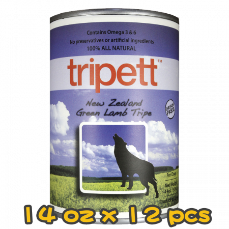 [PetKind] 犬用 無穀物紐西蘭羊草胃配方狗罐頭 tripett New Zealand Green Lamb Tripe 14oz x12罐