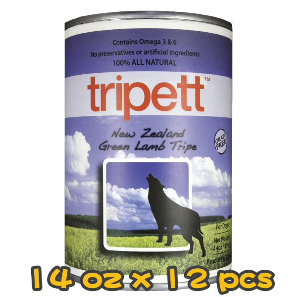 [PetKind] 犬用 無穀物紐西蘭羊草胃配方狗罐頭 tripett New Zealand Green Lamb Tripe 14oz x12罐