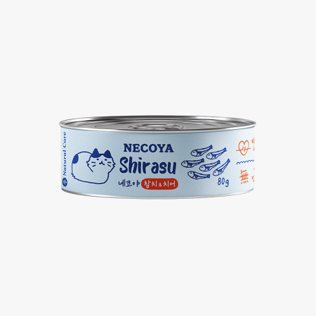 [Natural Core Necoya] 貓用 高水份系列 吞拿魚魩仔魚全貓濕糧 Tuna + Shirasu Topping 80g