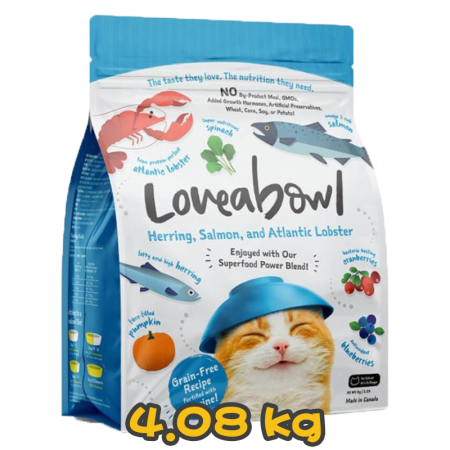 [Loveabowl] 貓用 無穀物龍蝦雙魚海鮮配方全貓乾糧 Grain Free Herring Salmon & Atlantic Lobster Recipe 4.08kg