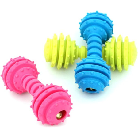 [Gift$500] 發聲鈴鈴磨牙骨頭狗玩具1個 (顏色隨機)