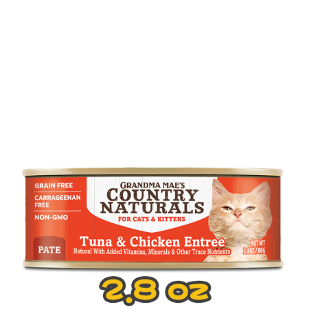 [清貨] [COUNTRY NATURALS] 貓用 吞拿魚走地雞肉泥配方全貓罐頭 TUNA & CHICKEN ENTREE Cat Canned Food 2.8oz