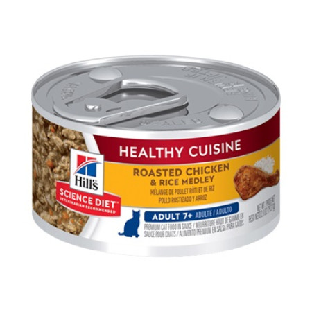 [Hill's 希爾思] 貓用 Science Diet® Adult 7+ Healthy Cuisine Roasted Chicken & Rice Medley 7歲以上高齡貓罐頭 2.8oz (雞肉味) x24罐