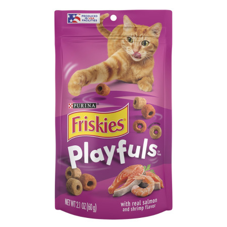 [Friskies] PlayFuls三文魚蝦味鬆脆粒貓小食 Real Salmon and Shrimp Flavor Cat Treats -2.1oz