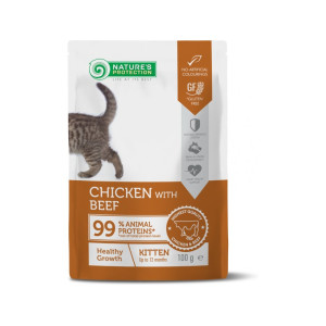 [NATURE'S PROTECTION 保然] 貓用 雞肉牛肉味主食幼貓鋁袋濕糧 Kitten With Chicken and Beef 100g x22包