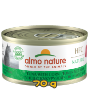 [限時特價] [almo nature] 貓用 HFC Natural 天然貓罐頭玉米吞拿魚 全貓濕糧 Tuna with Corn Flavour 70g