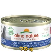 [限時特價] [almo nature] 貓用 HFC Natural 天然貓罐頭蜆肉吞拿魚 全貓濕糧 Tuna With Clams Flavour 70g