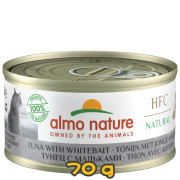 [限時特價] [almo nature] 貓用 HFC Natural 天然貓罐頭吞拿魚白飯魚 全貓濕糧 Tuna with Whitebait Flavour 70g