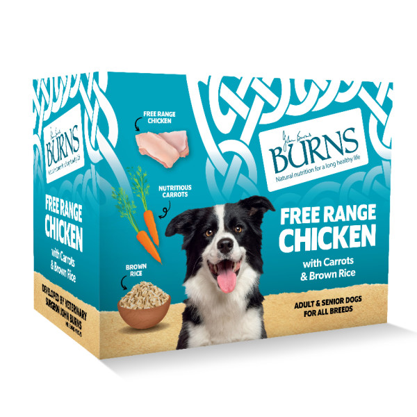 [BURNS] 犬用 傳統雞配方狗湯膳 Free Range Chicken with Carrots & Brown Rice 395g x6盒