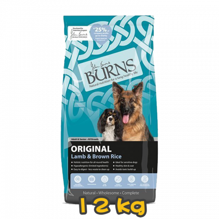 [BURNS] 犬用 經典羊肉糙米配方成犬及高齡犬乾糧 Adult ORIGINAL Lamb & Brown Rice 12kg