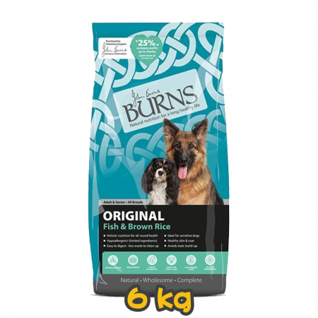 [BURNS] 犬用 經典魚肉糙米配方成犬及高齡犬乾糧 Adult, Senior ORIGINAL Fish & Brown Rice 6kg