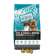 [BURNS] 犬用 雞肉糙米配方小型成犬及高齡犬乾糧 Adult & Senior TOY & SMALL BREED ORIGINAL Chicken & Brown Rice 6kg (2kg x3包)